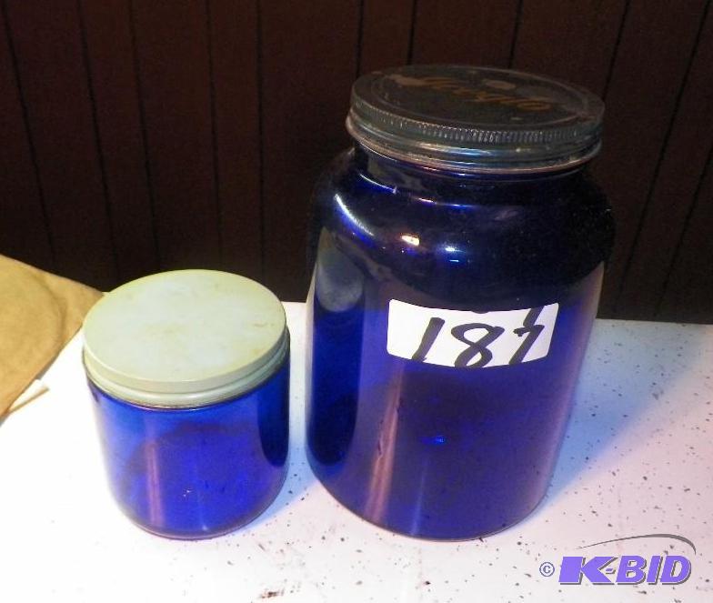 2 Noxzema Cobalt Blue Jars