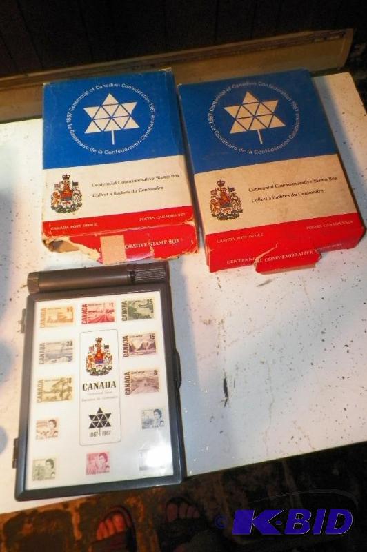 Canadian Centennial Commemorative Stamp Boxes and Stamps
