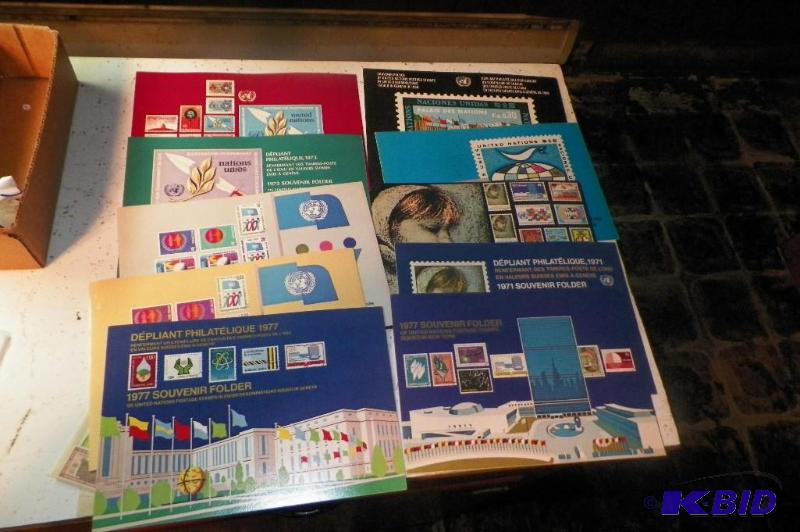 United Nations Souvenir Folders with Stamps