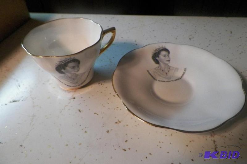 1957 Cup and Saucer Commemorating Queen Elizabeth