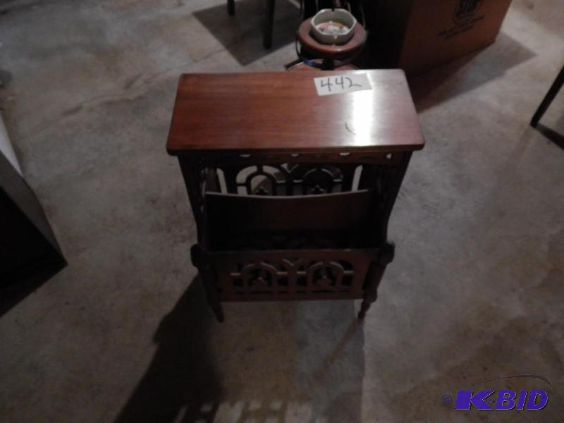 Wood Magazine Rack Antique