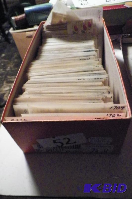 Box of Unused U.S.  Stamps in Envelopes
