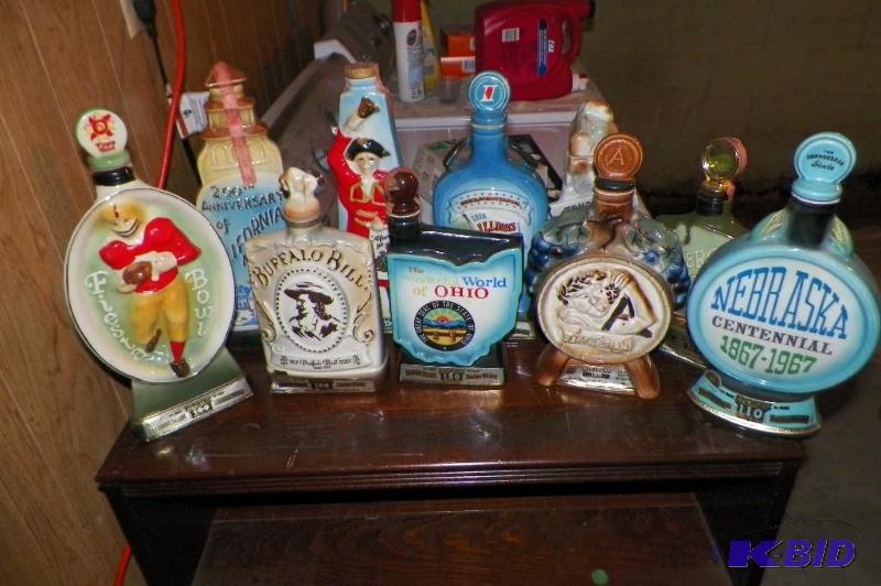 10 Empty Jim Beam Whiskey Bottles