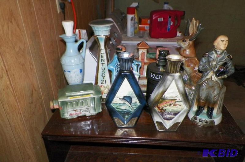 10 Empty Jim Beam Whiskey Bottles