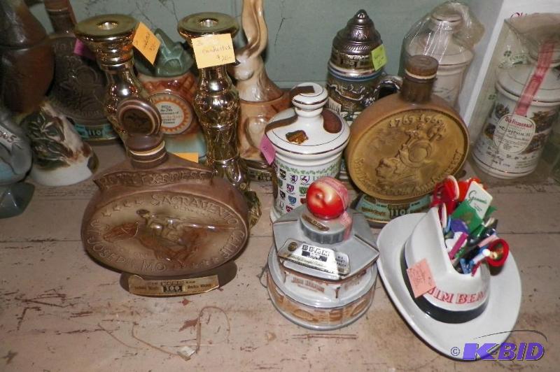 10 Empty Jim Beam Whiskey Bottles