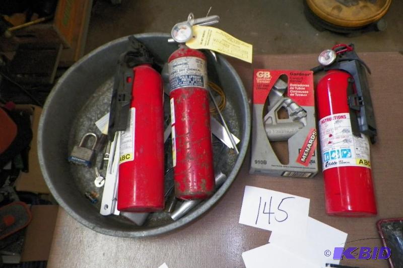 lot 145 image: 3 Fire Extinguishers
