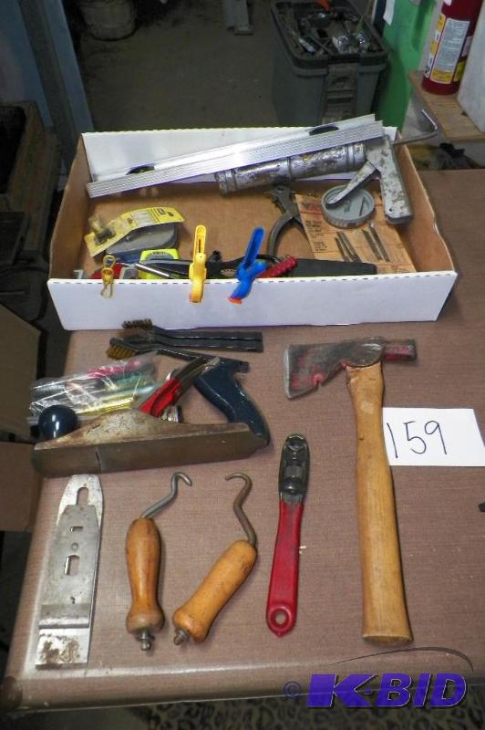 lot 159 image: Box of Misc. Tools