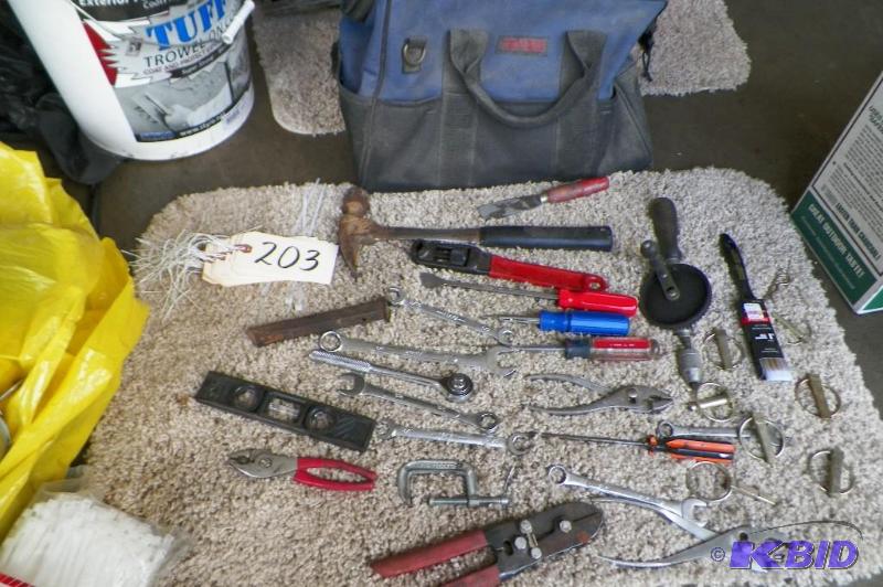 lot 203 image: Craftsman Tool Bag with Assorted Tools