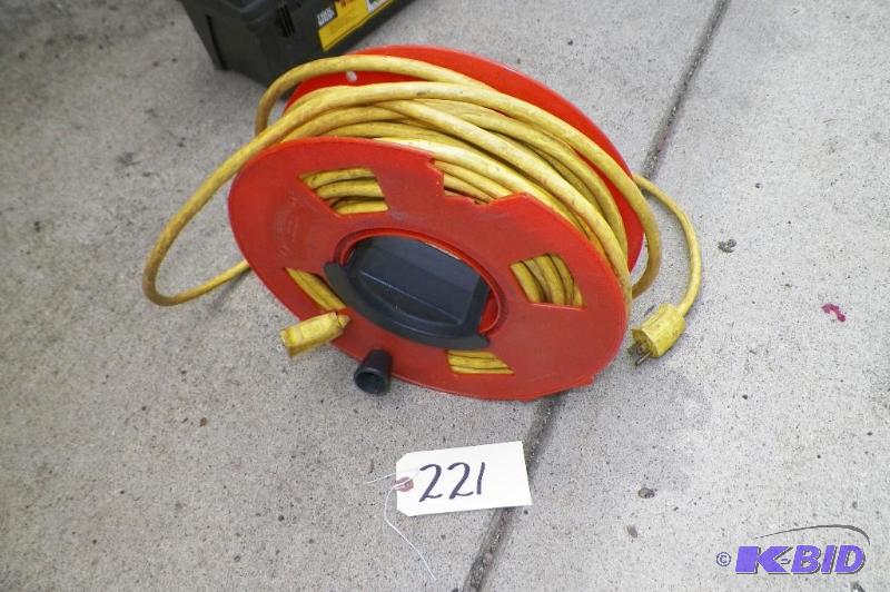 lot 221 image: Yellow Extension Cord on Reel