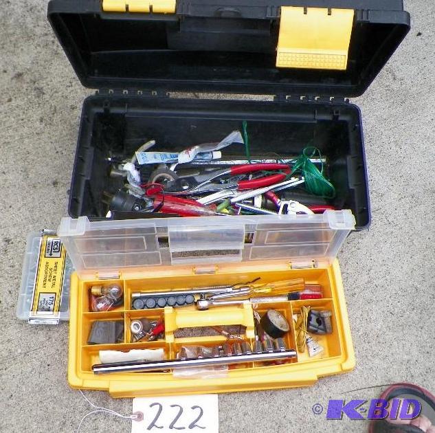 lot 222 image: Tool Box with Assorted Tools