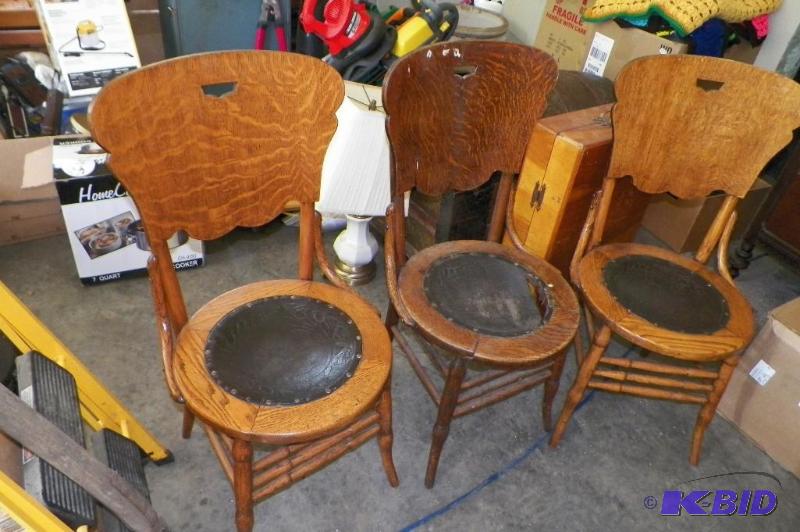 lot 37 image: 3 Antique Chairs