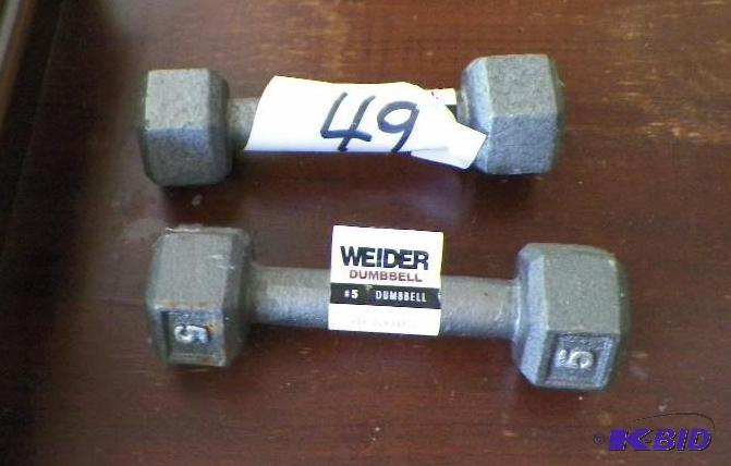 lot 49 image: 5 pound dumbbells