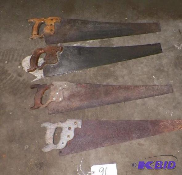 lot 91 image: 4 Hand Saws