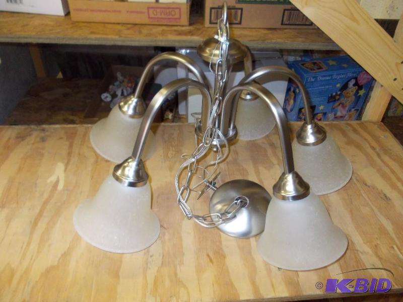 5-Light Brushed Nickel Light Fixture...