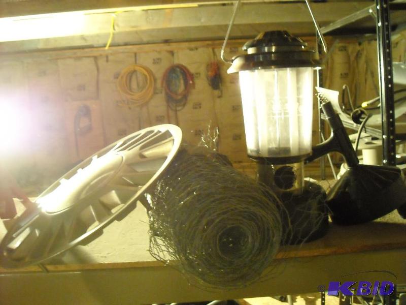 lot 270 image: 15 wheel covers, galvonized netting, sew snake