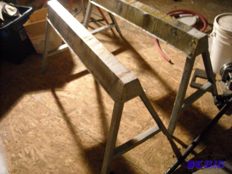 lot 294 image: 2 aluminum collapsible saw horses
