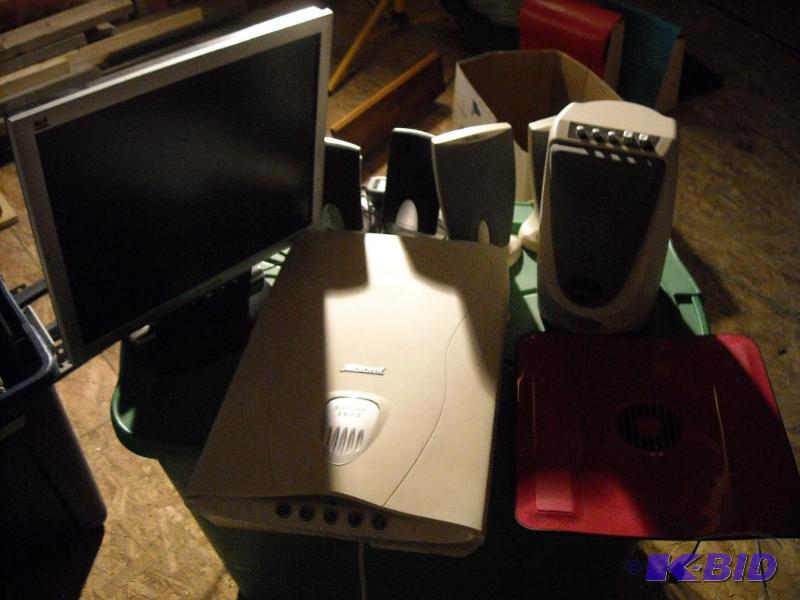 lot 336 image: computer monitor, scanner, speakers, cooling pad