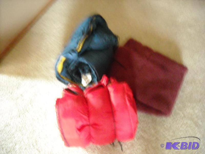 lot 365 image: 2 sleeping bags, 3X5 burgandy rug
