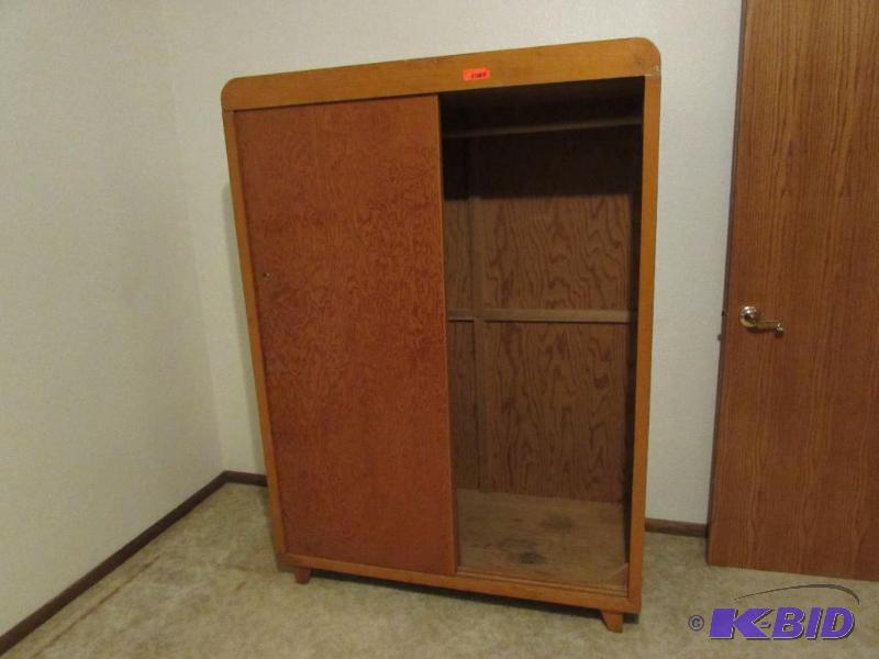 lot 76 image: wood cabinet with hanging rod 4 Width X 65He...