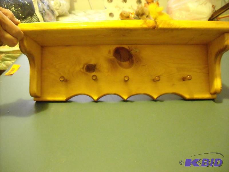 lot 97 image: wooden shelf and beads strip