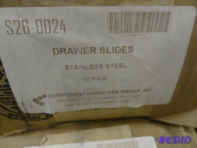 S26-0024 drawer slides. Stainless steel. 20 p...