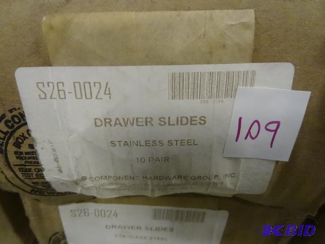 S26-0024 drawer slides. Stainless steel. 10 p...