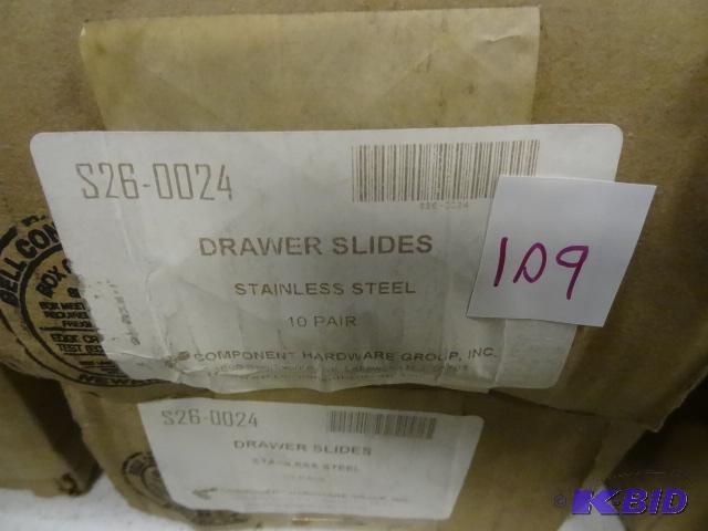 S26-0024 drawer slides. Stainless steel. 20 p...