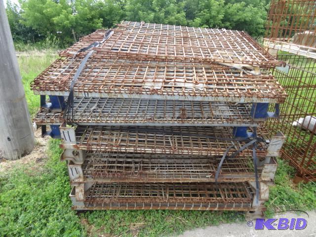 5 fold up metal crates. Stackable. Approx 48 ...