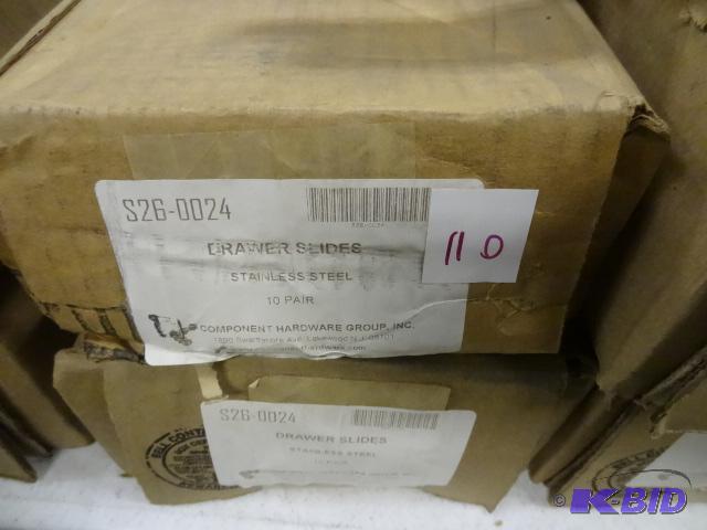S26-0024 drawer slides. Stainless steel. 20 p...