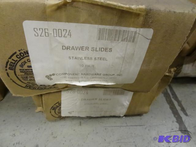 S26-0024 drawer slides. Stainless steel. 20 p...