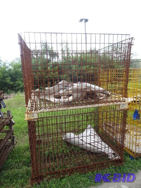 2 fold up metal crates. Stackable. Approx 48 ...