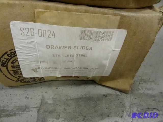 S26-0024 drawer slides. Stainless steel. 20 p...