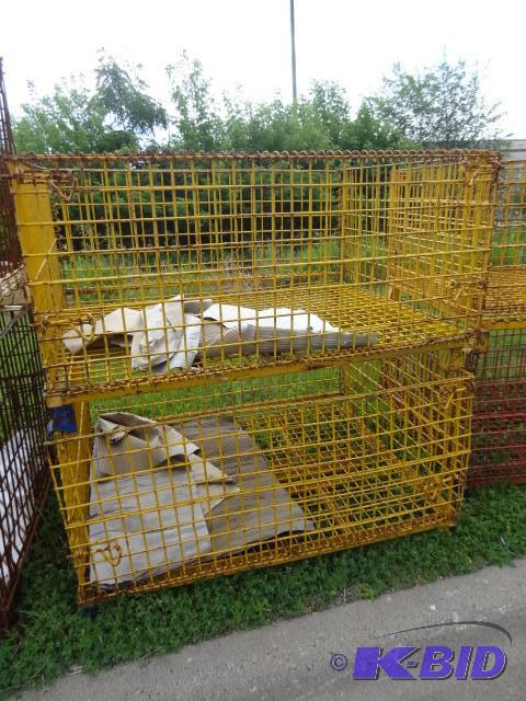 2 fold up metal crates. Stackable. Approx 52 ...