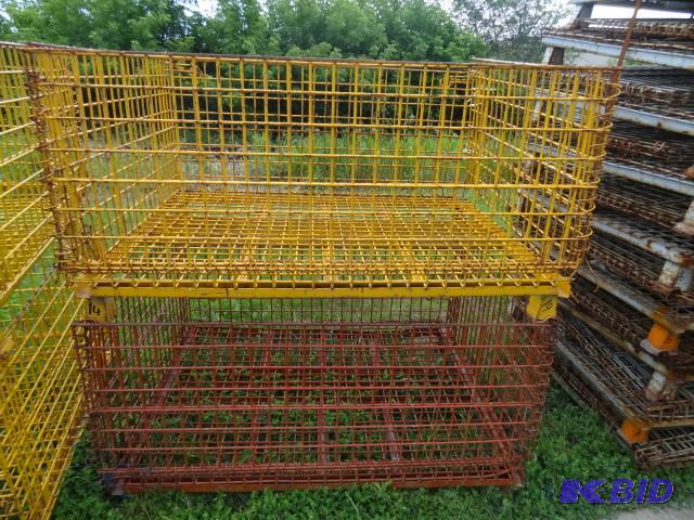 2 fold up metal crates. Stackable. Approx 52 ...