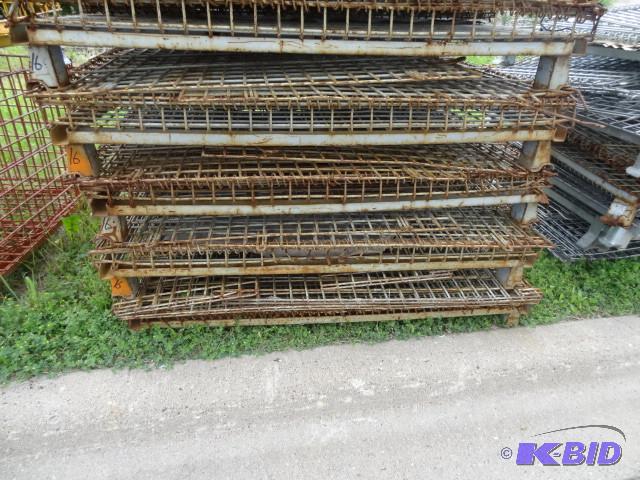 5 fold up metal crates. Stackable. Approx 52 ...