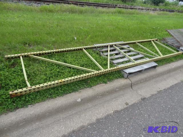 1 tear drop pallet rack upright. 168 x 36...