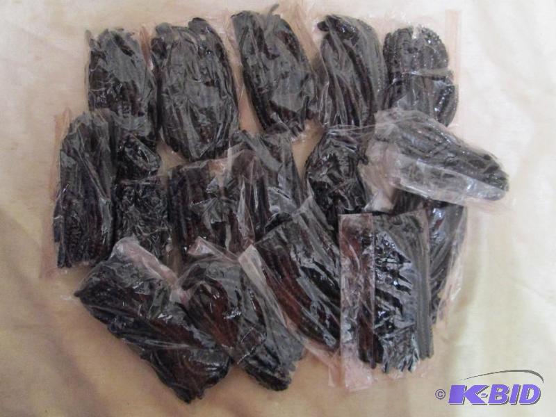 lot 131 image: Lot of 15 bags of 4 jig worms. Black fire in ...