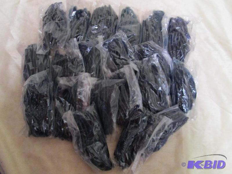 lot 133 image: Lot of 20 bags of 4 jig worms. Dark blue in c...