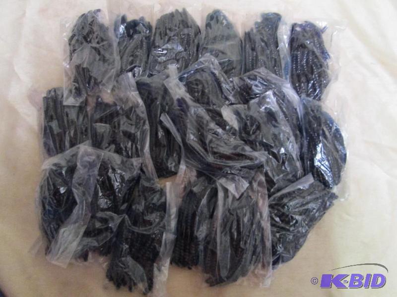 lot 134 image: Lot of 20 bags of 4 jig worms. Dark blue in c...