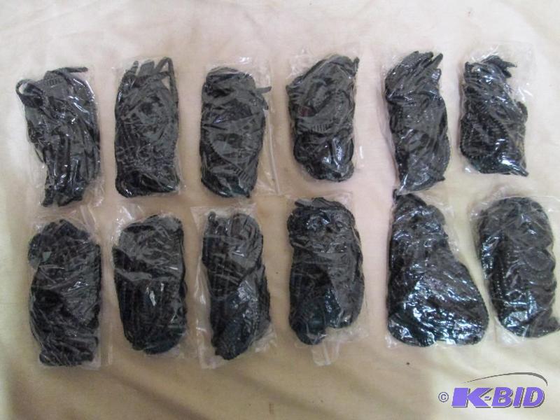 lot 179 image: Lot of 12 bags of 6 jig worms. Black in color...