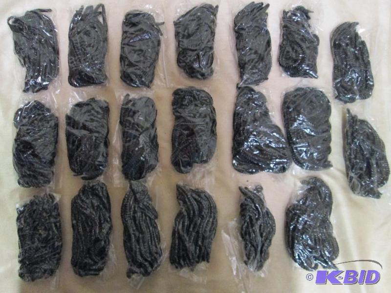 lot 181 image: Lot of 20 bags of 6 jig worms. Black in color...