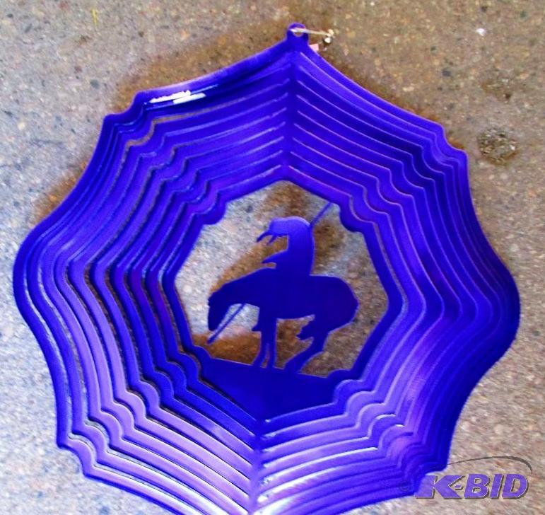 lot 28 image: Horse with rider purple wind spinner, 12 inch...