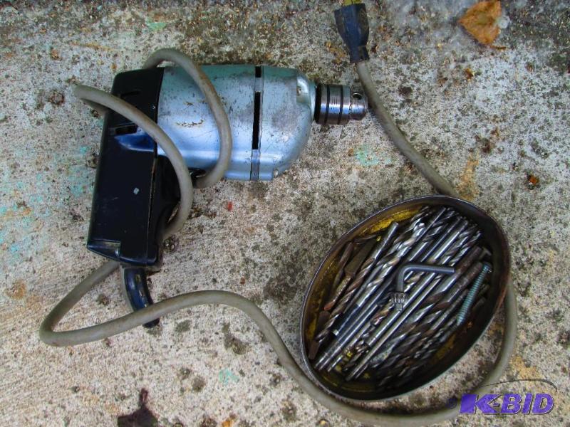 lot 53 image: Corded drill with bits...