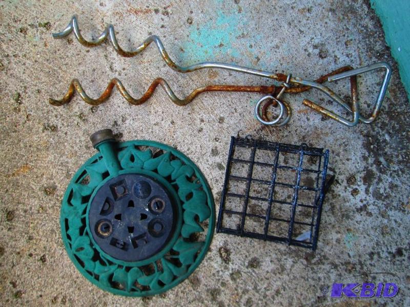 lot 56 image: Tie out stakes, suet feeder and sprinkler...