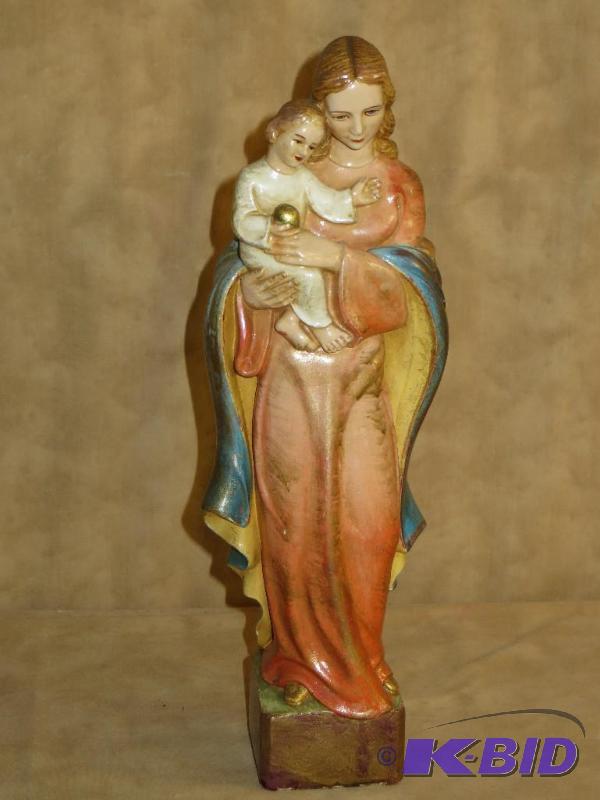 lot 11 image: VINTAGE, CHALKWARE, Mary and Baby Jesus