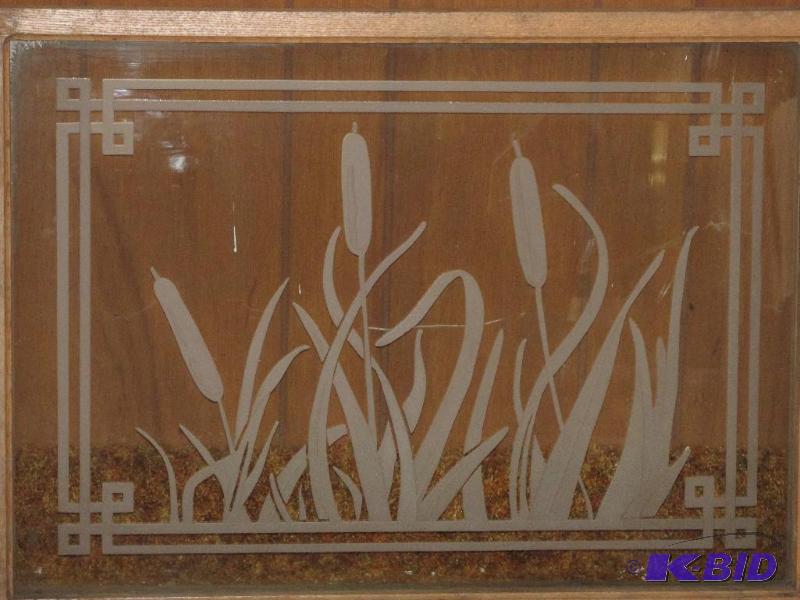 lot 200 image: #1 of 4 IDENTICAL VINTAGE ETCHED PATTERN (Different Sizes) WINDOWS