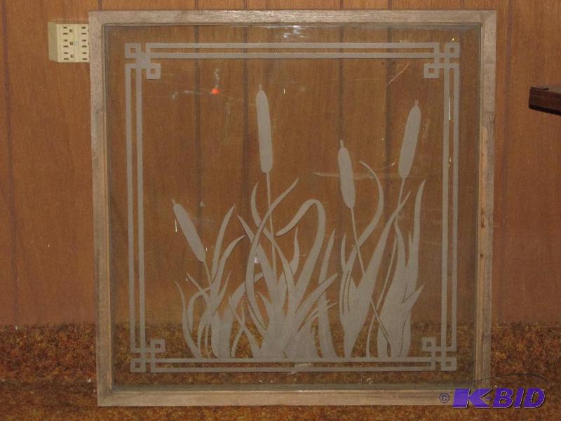 lot 201 image: #2 of 4 IDENTICAL VINTAGE ETCHED PATTERN (Different Sizes) WINDOWS