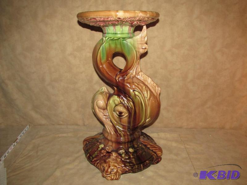 lot 230 image: Antique, Pottery, Jardiniere Pedestal - UNIQUE - RARE - ONE OF A KIND ()