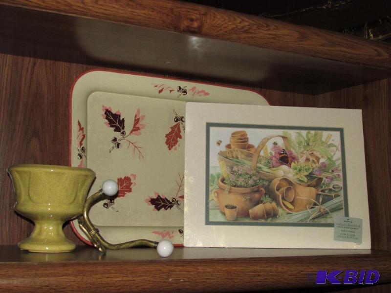 lot 255 image: Very Nice VINTAGE Tray, Picture, Planter, and OLD HATCOAT HOOK