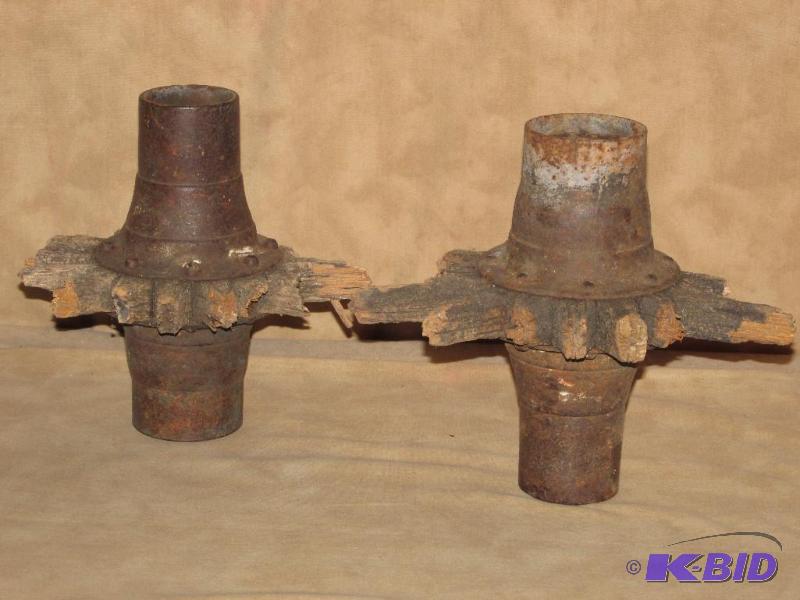 lot 269 image: Vintage Metal Hubs for Wooden Spokes